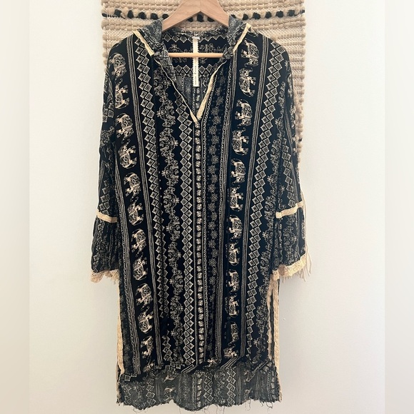 UNCLE FRANK By Anthropologie Hooded Swim Cover Up Dress Bohemian - Picture 1 of 8